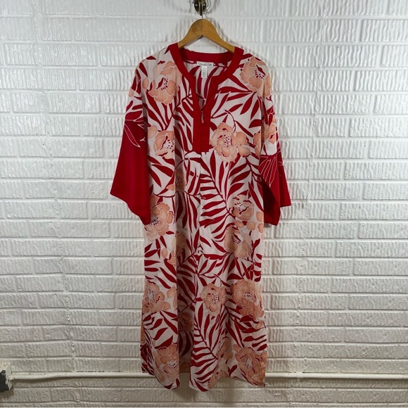 Oscar de la Renta Dresses & Skirts - Oscar de la Renta Tropical Print Caftan Maxi Dress Medium